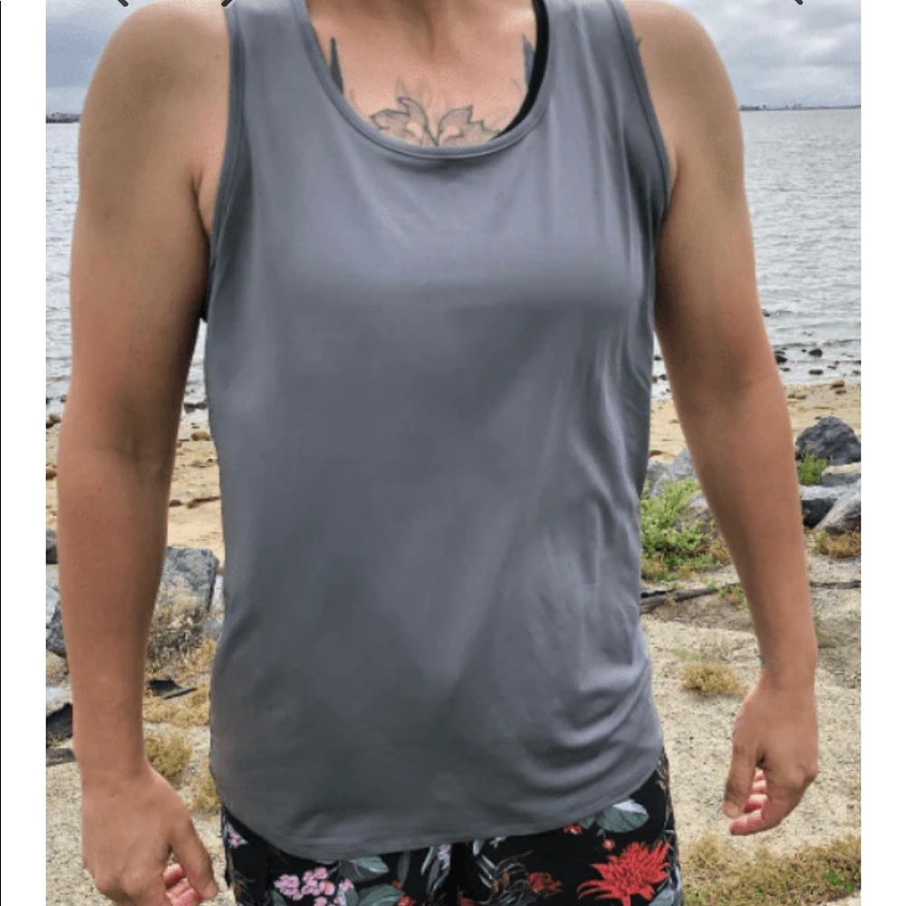 DAPPER BOI gray swim tank w/bra